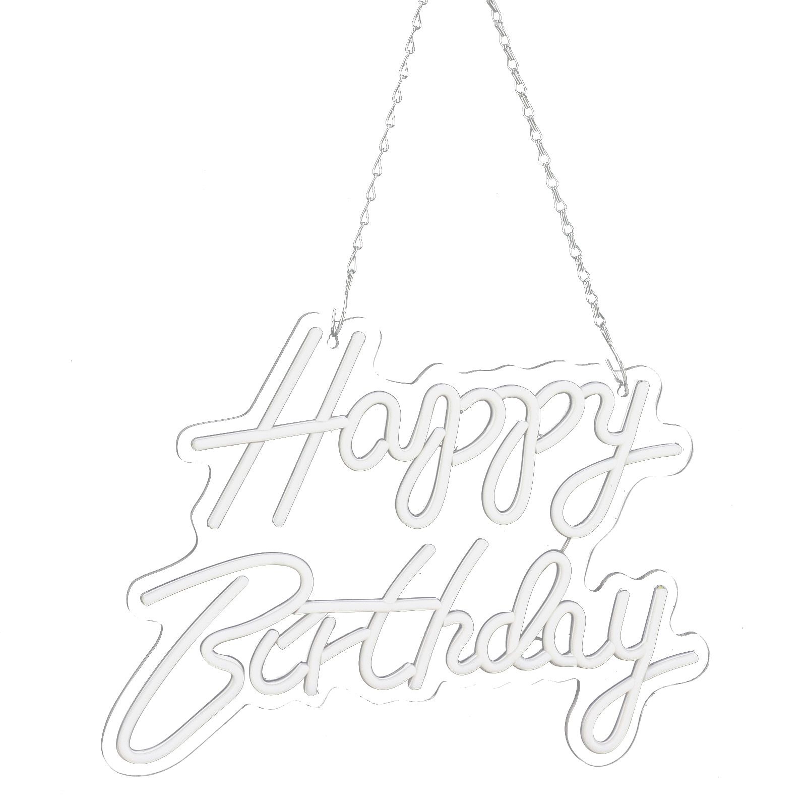 Happy Birthday Letter LED Lights Romantic Neon Light Sign Acrylic Happy Birthday Decoration for Party Bar Warm White — image 3