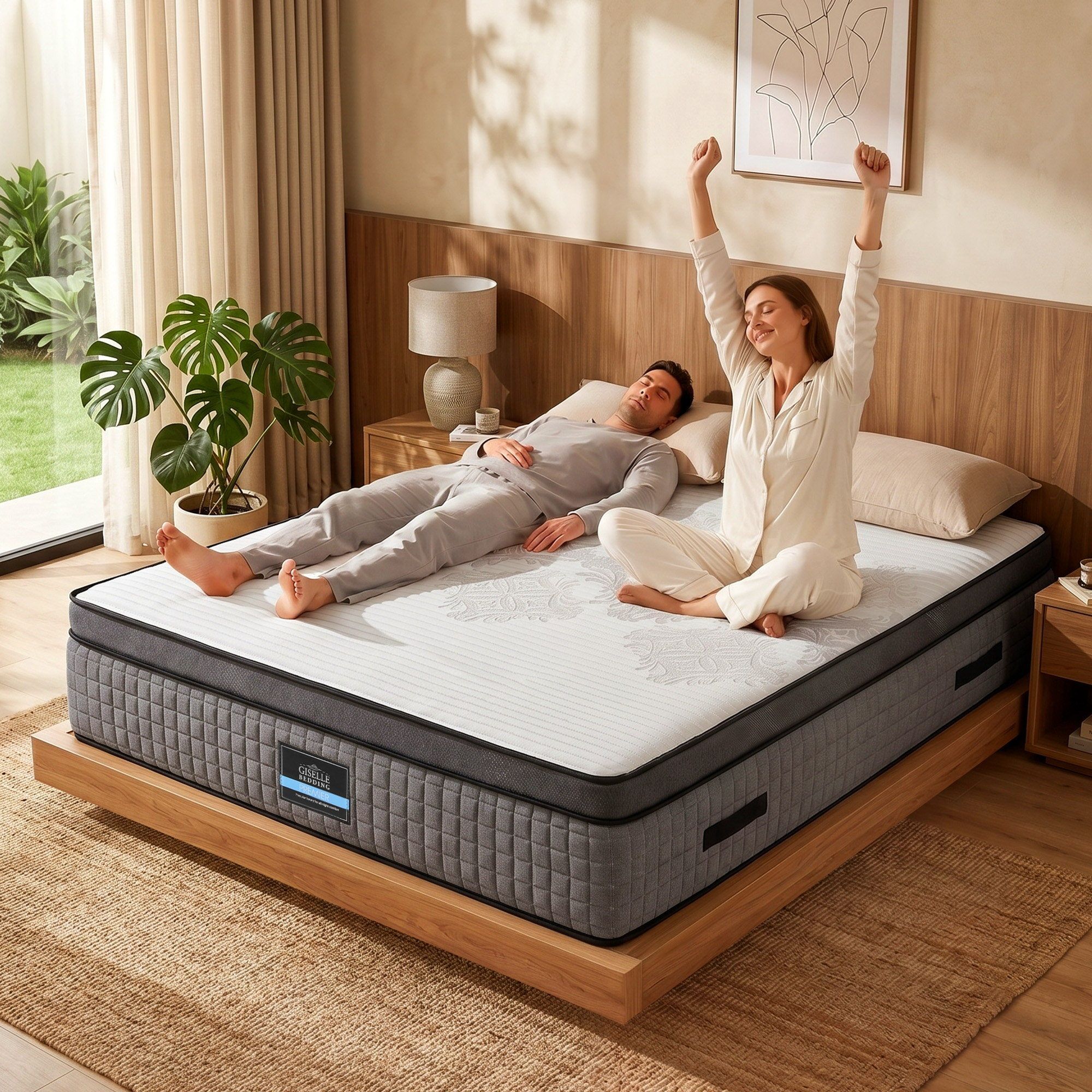 Giselle Bedding Double Mattress 37cm 4-in-1 Adjustable Firmness Cooling Gel Memory Foam Dual-Zone Flippable for Couples โ image 6