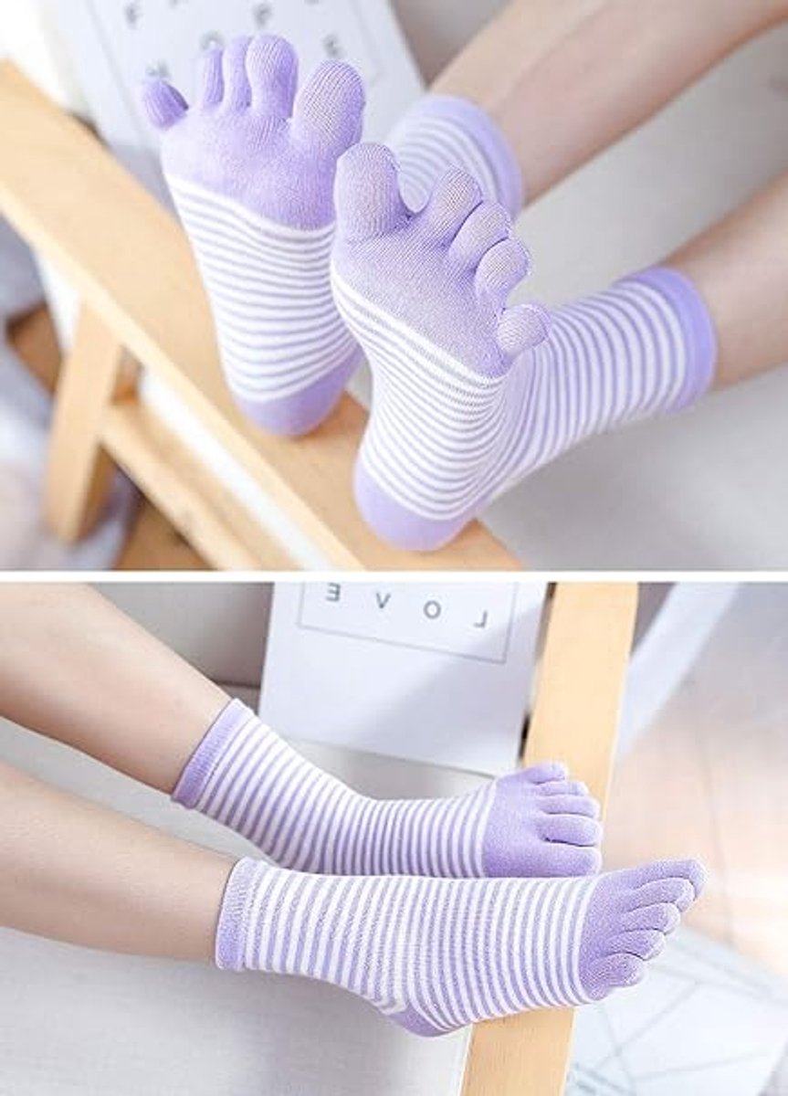 Women's split finger socks - 5 pairs - sports socks - Five Toe Socks - cotton finger socks - Toe socks - women's casual sports socks - Antibacterial — image 5