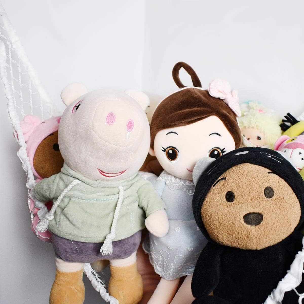 Hammock Mesh Toy Net Stuffed Animal Toys for Kids Jumbo Large Storage Pet Corner Animals Wall Hanging Organizer Christmas Gift (White) — image 5