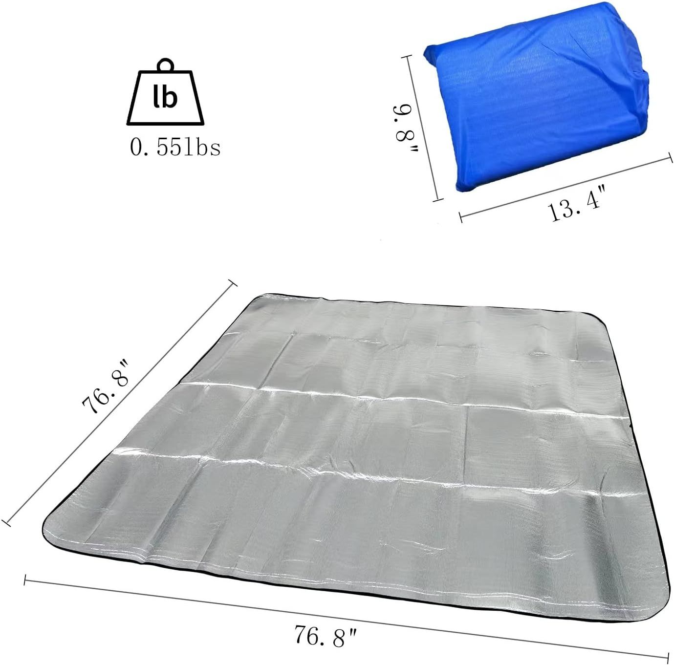 Double Sided Aluminium Foil Foam Camping Mat, Waterproof Insulated Ground Sheet for Tents, Beach, Picnics and Outdoor Sleeping, 195 x 195 cm โ image 3