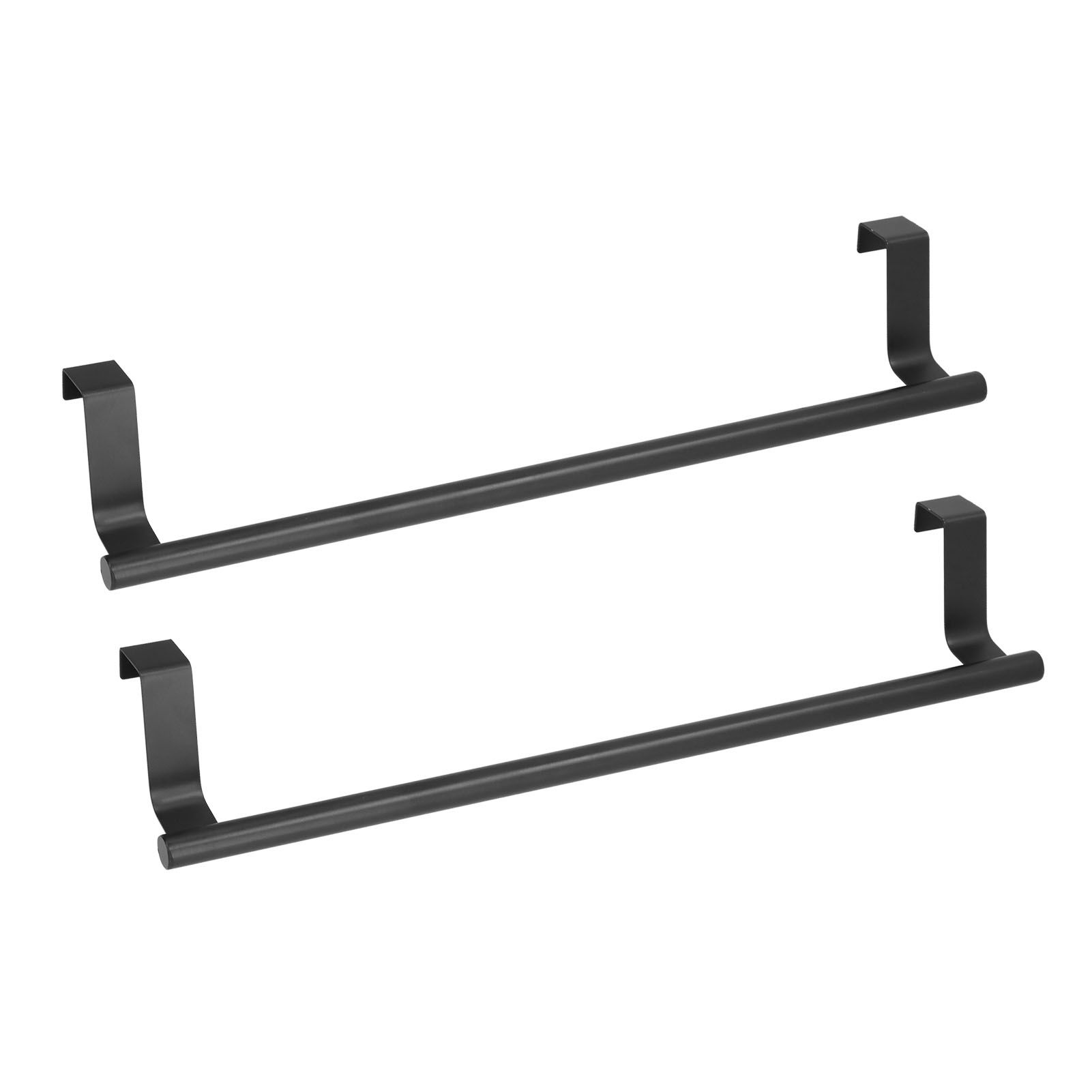 2Pcs Towel Rack Black Hangable Punch Free Nail Free Cabinet Door Towel Rack for Home Hotel36CM โ image 2