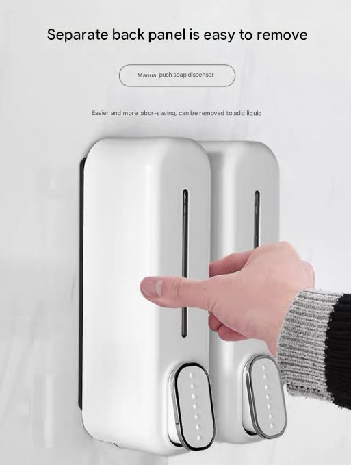 2 Pcs (Gold + Silver) Modern Wall-Mounted Press Soap Dispenser - 300ml Refillable Pump for Bathroom & Kitchen โ image 5