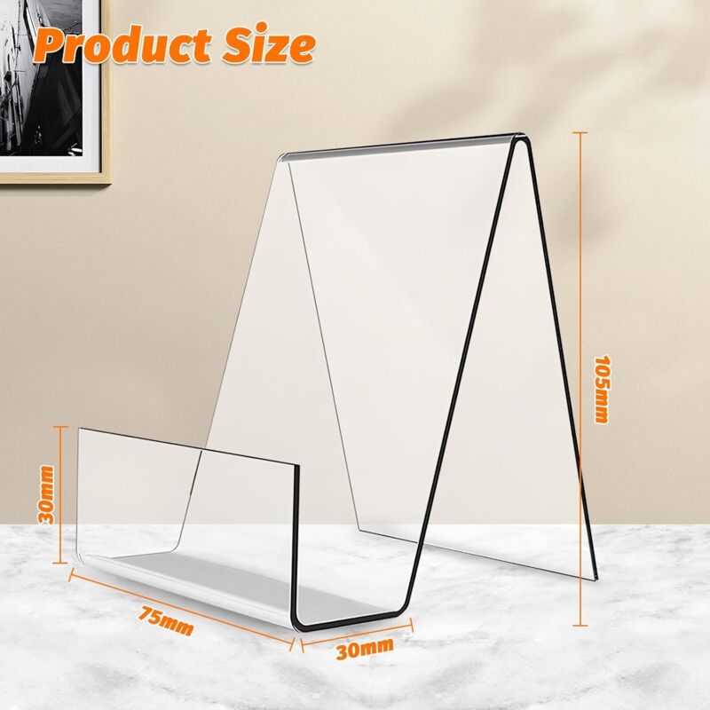 7 Pieces Acrylic Bookends, Clear Bookends, For Office Bookstore Schools Library - 10.5 × 9 × 7.5Cm — image 2
