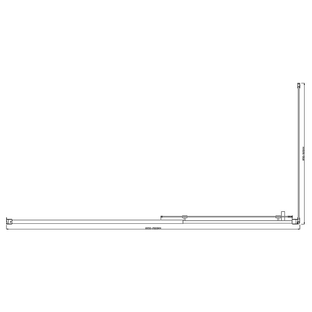 150mm Adjustable (2000 × 920mm) Single Door Corner Sliding Glass Shower Screen in Black — image 6