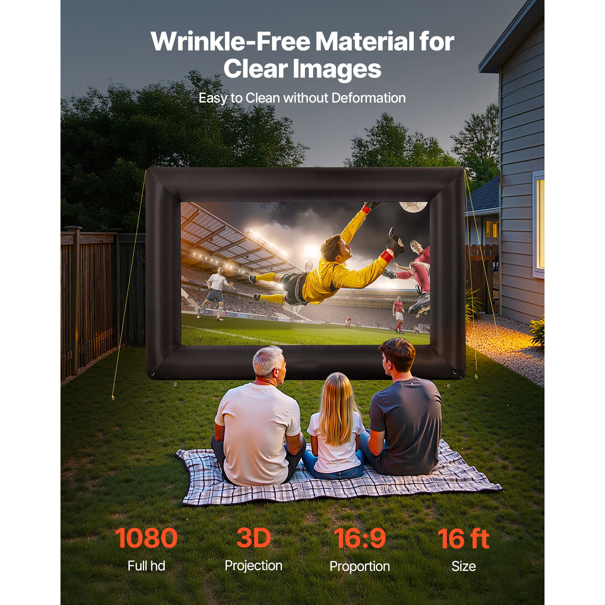 16 ft Inflatable Movie Screen 16:9 600D Movie Projector with Portable Bag โ image 2
