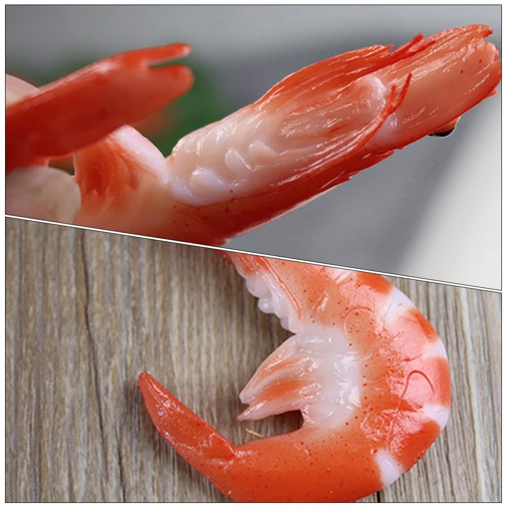 4pcs Desktop Decor Table Top Decor Fake Food Model Realistic Food Model Toys Birthday Decoration for Girl Shrimp Toy Simulated โ image 5