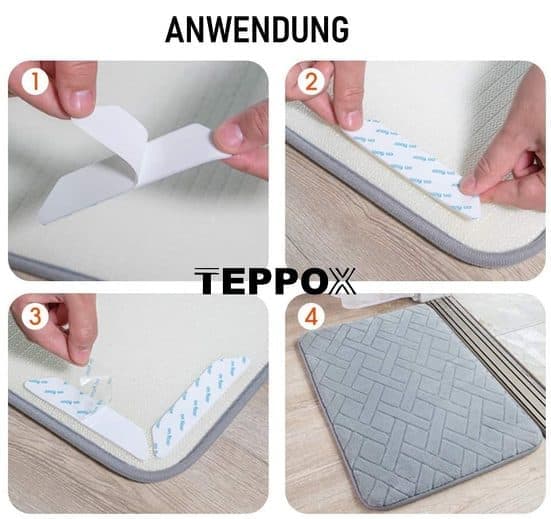 24 Non-Slip Mats Black, Washable and Reusable for Carpets and Floors, 13 x 2.5 cm — image 5