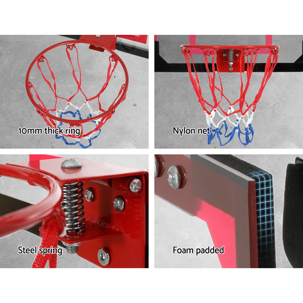 Everfit 23" Mini Basketball Hoop Backboard Door Wall Mounted Sports Kids Red โ image 6
