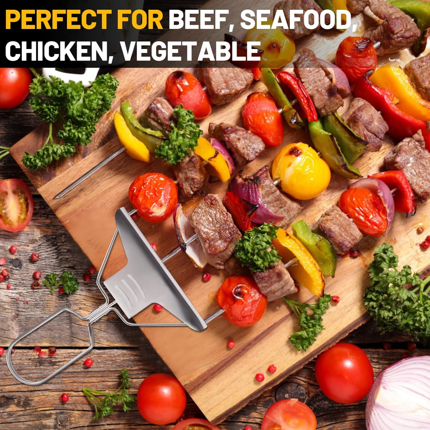 3-Prong Stainless Steel Skewers for BBQ — image 2