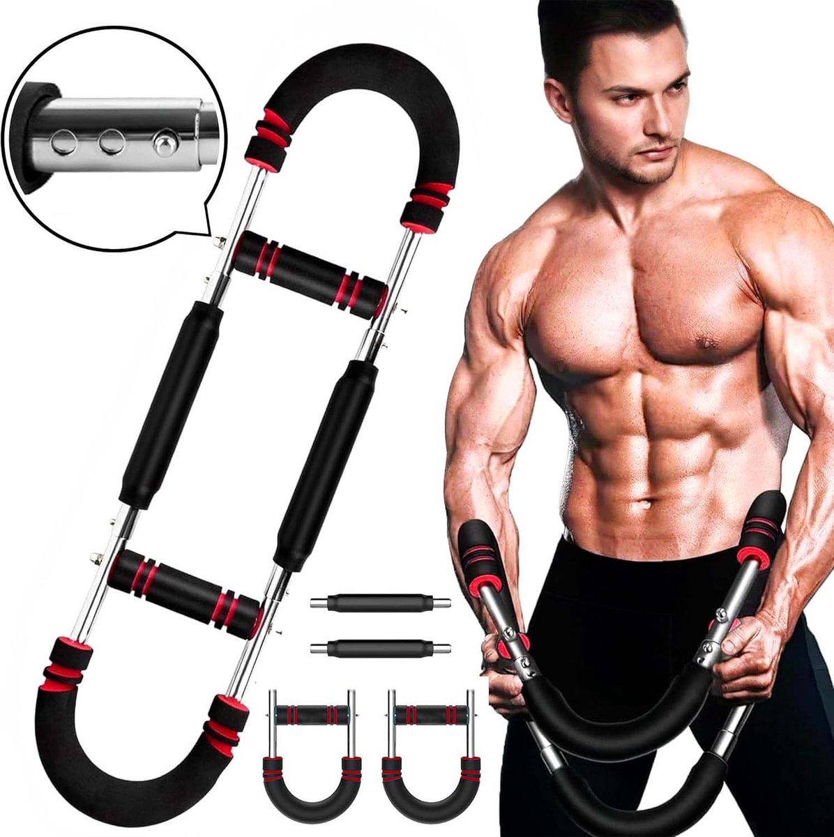 Arm Trainer - U-Shaped Twister - Adjustable Chest Enlarger with 3 Resistance Levels - Detachable Fitness Chest Enlarger - Portable Arm, Chest, and Shoulder — image 3