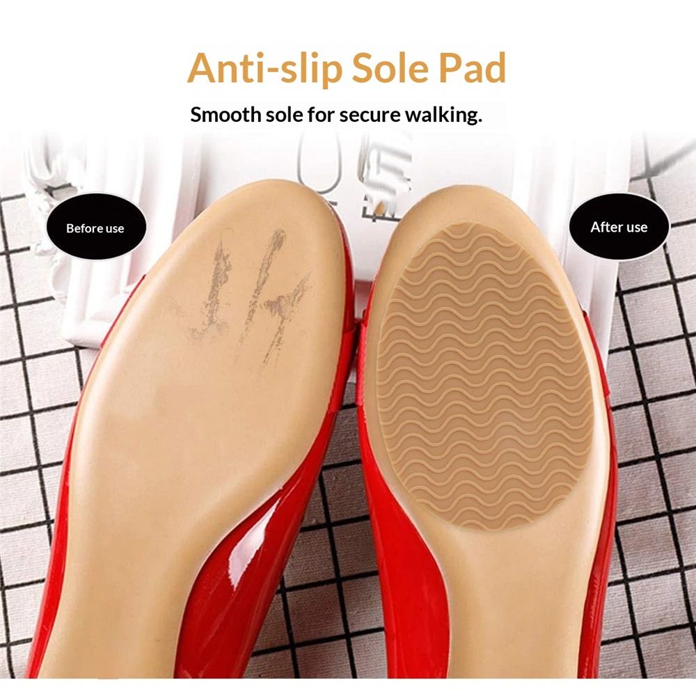 10 Pairs Non-Slip Shoe Pads Sole Protectors Adhesive, High Heels Anti-Slip Shoe Grips, Non-Skid Sole Protector for Stilettos Dress Shoes & Pumps — image 2