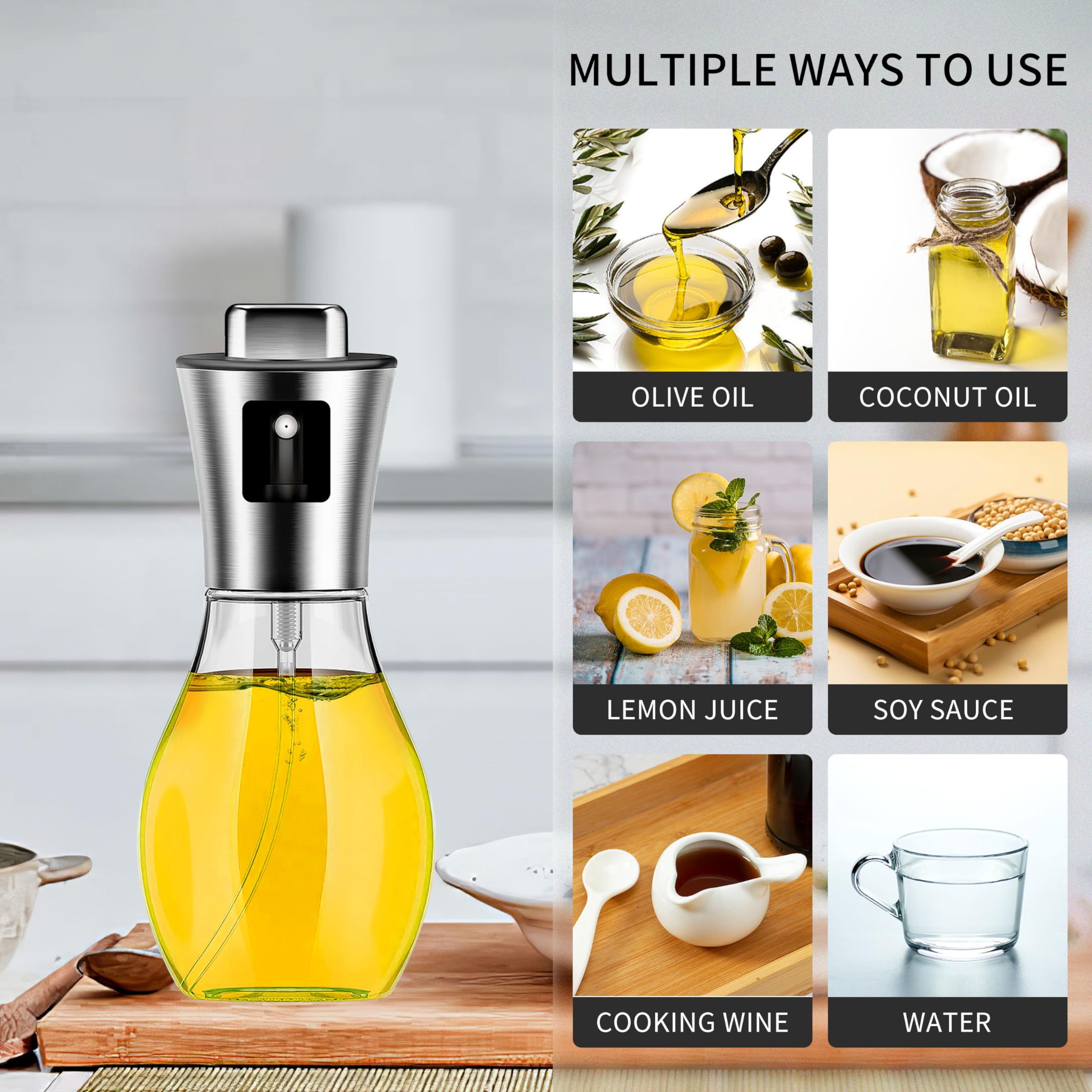 Oil Sprayer for Cooking, Olive Oil Spray Bottle, 200ml Olive Oil Sprayer Mister for Salad Making, Frying, BBQ, Air Fryers โ image 3