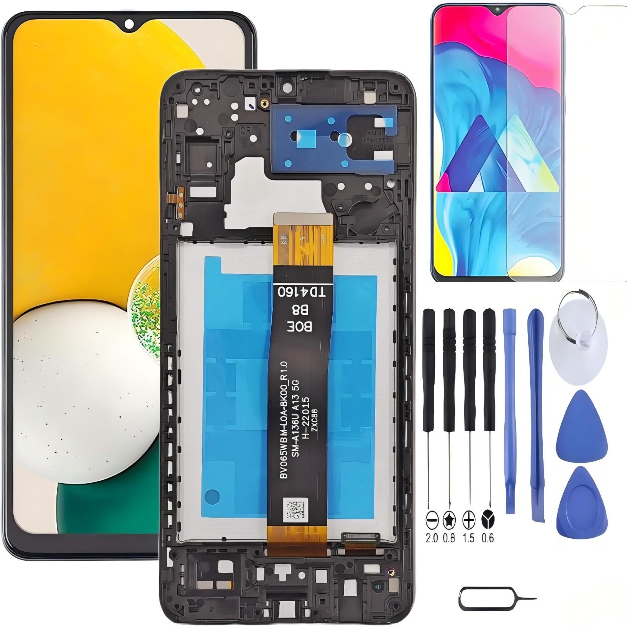 Samsung Galaxy A13 5G Screen Replacement, 6.5 Inch PLS LCD Touch Digitizer, Comes with Full Repair Tool Kit & Tempered Glass Protector for SM-A136U SM-A136U1