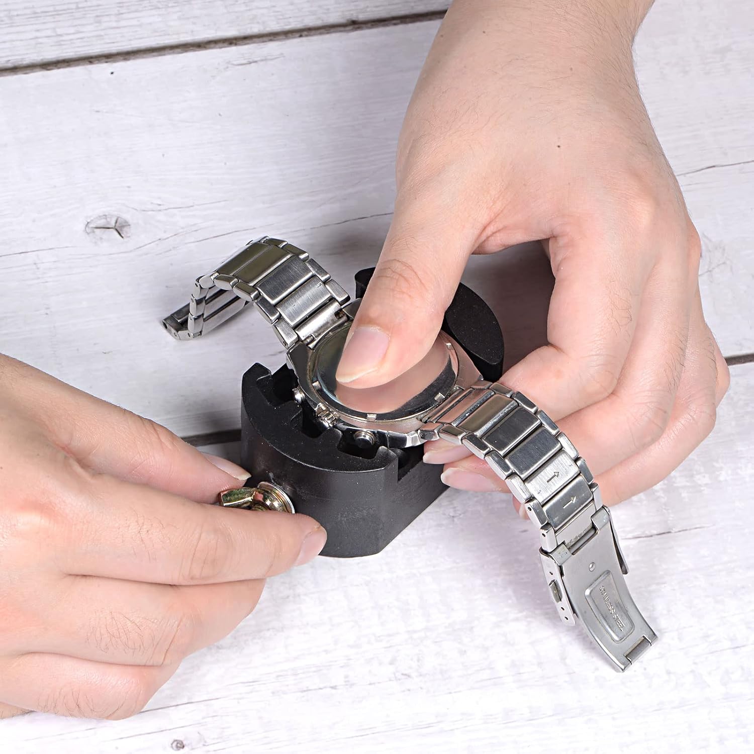 Watch Back Case Cover Remover Holder Tool Adjustable 36mm PE Black — image 5