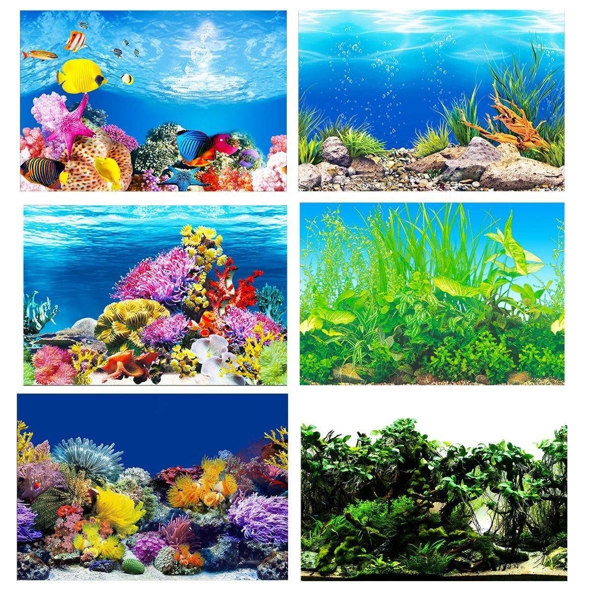 Aquarium Background Fish Tank Wallpaper Double Sided Decoration Sticker Paper - J-40cmx62cm β image 3