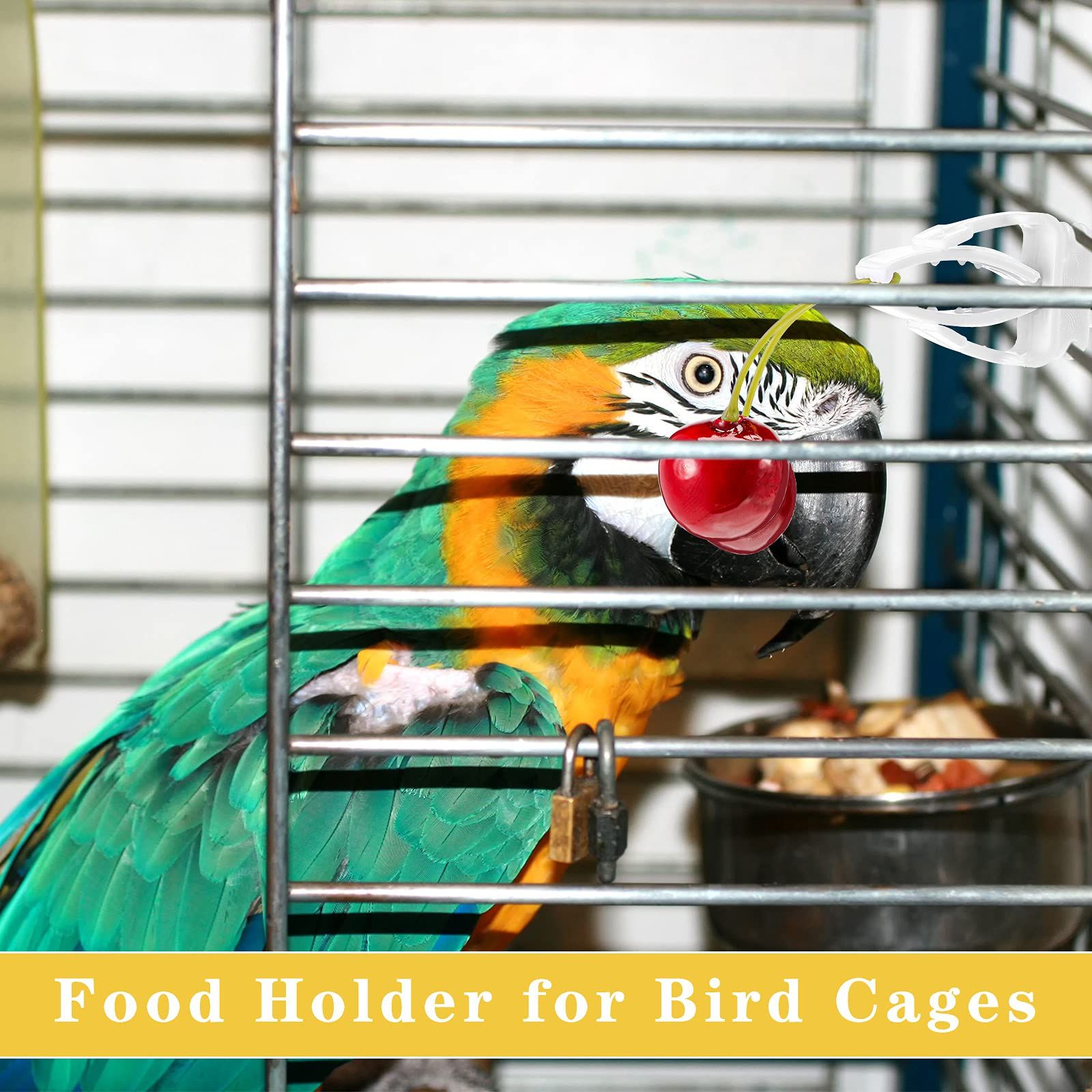 6 Pieces Bird Cage Food Holder Parrot Fruit Vegetable Clips Bird Cage Feeder Clip for Budgie Parakeet Cockatoo Macaw Cockatiel โ image 4