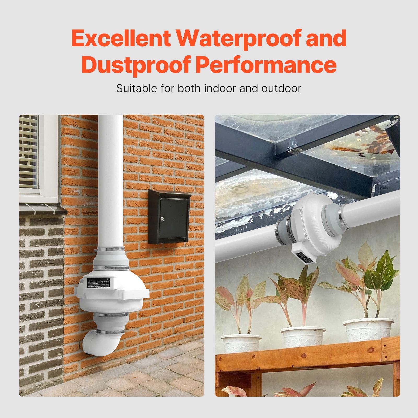 4" to 4.5" Radon Mitigation Fan System Quiet 380CFM Inline Duct Waterproof โ image 4