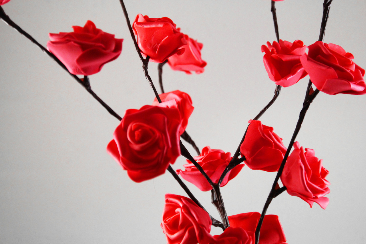 1 Set of 50cm H 20 LED Red Rose Tree Branch Stem Fairy Light Wedding Event Party Function Table Vase Centrepiece Decoration โ image 6