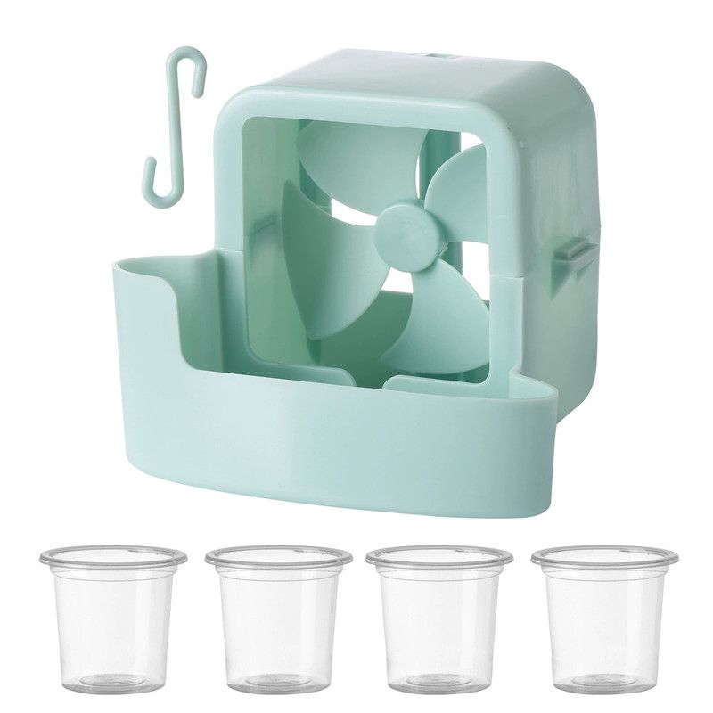 No-Drill Hanging Cooling Fan with Ice Compartment โ Household Portable Cooler-blue