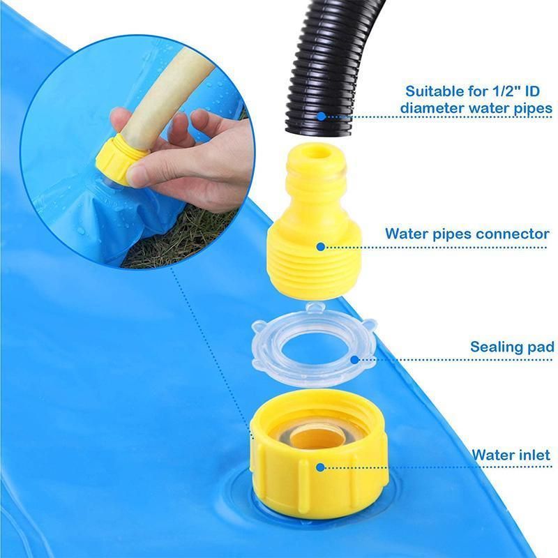 100cm Dog Splash Pad Inflatable Pet Sprinkler Mat PVC Water Play Toy for Outdoors — image 4