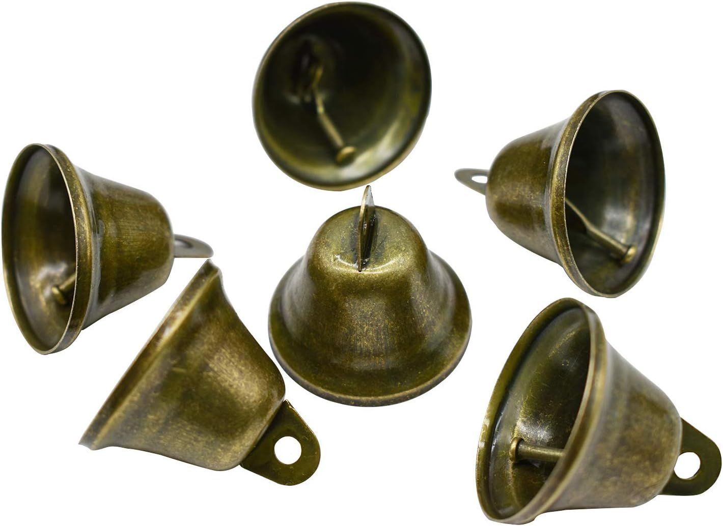 10 PCS Small Jingle Bells Bronze Vintage Mini (1.7"X 1.5") for Dog Potty Training,Dog Door Bell,Wedding, Dog Collar,Christmas Hallowmas Decoration โ image 4