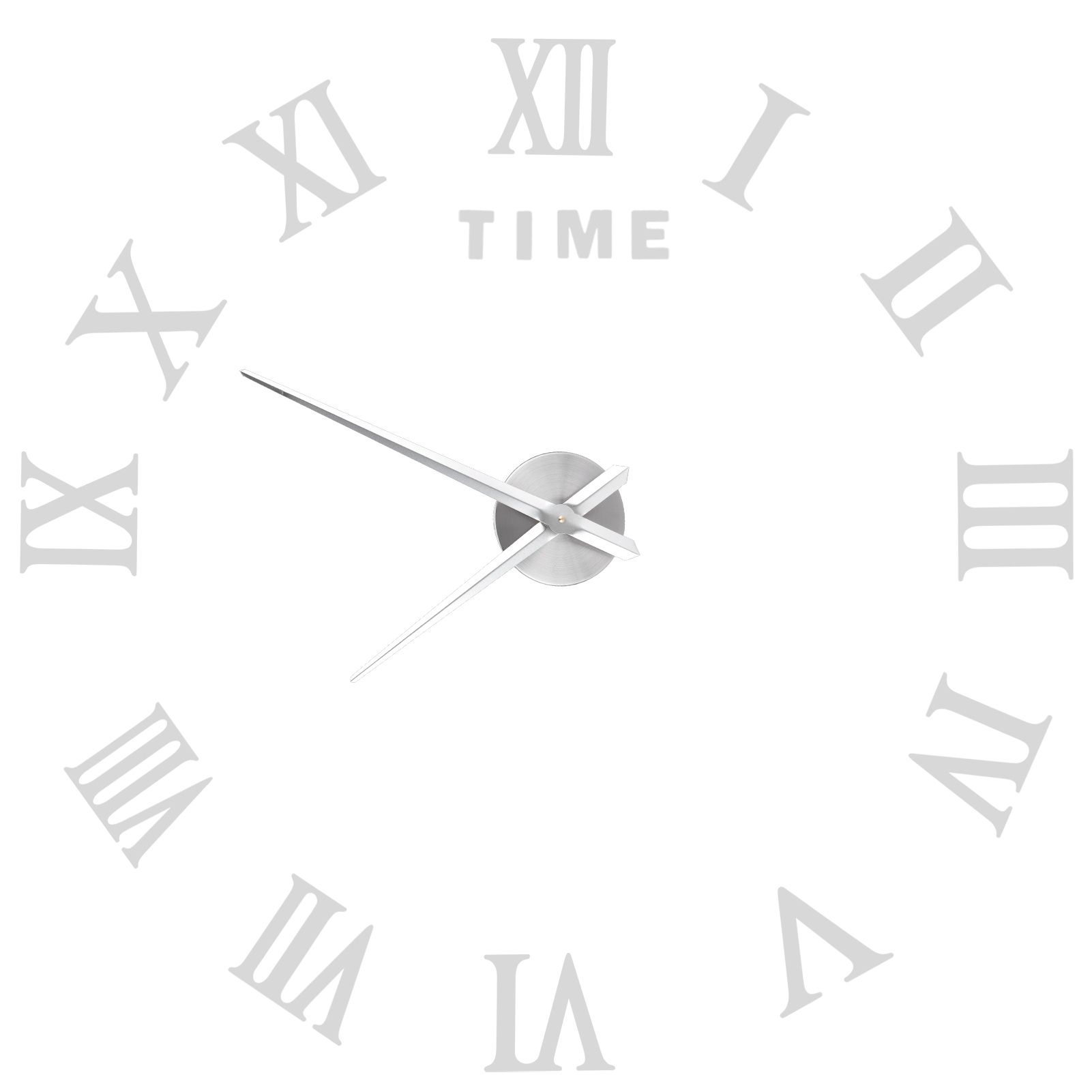 DIY Wall Clock Roman Numerals Frameless Mirror Surface Wall Clock Home Living Room DecorSilver โ image 5