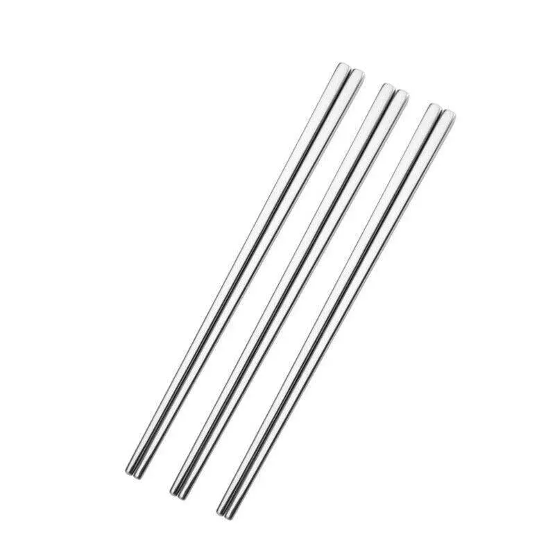10 Pairs Korean Style Stainless Steel Chopsticks Mirror Polished Reusable — image 2