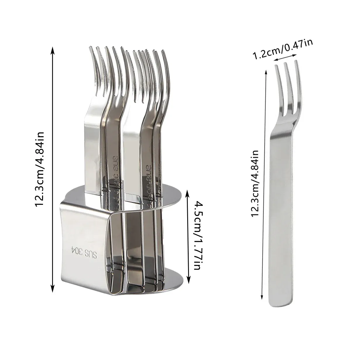 Elegant 304 Stainless Steel Fruit Forks Set of 6 For Home Dessert Cake Use - Golden — image 4
