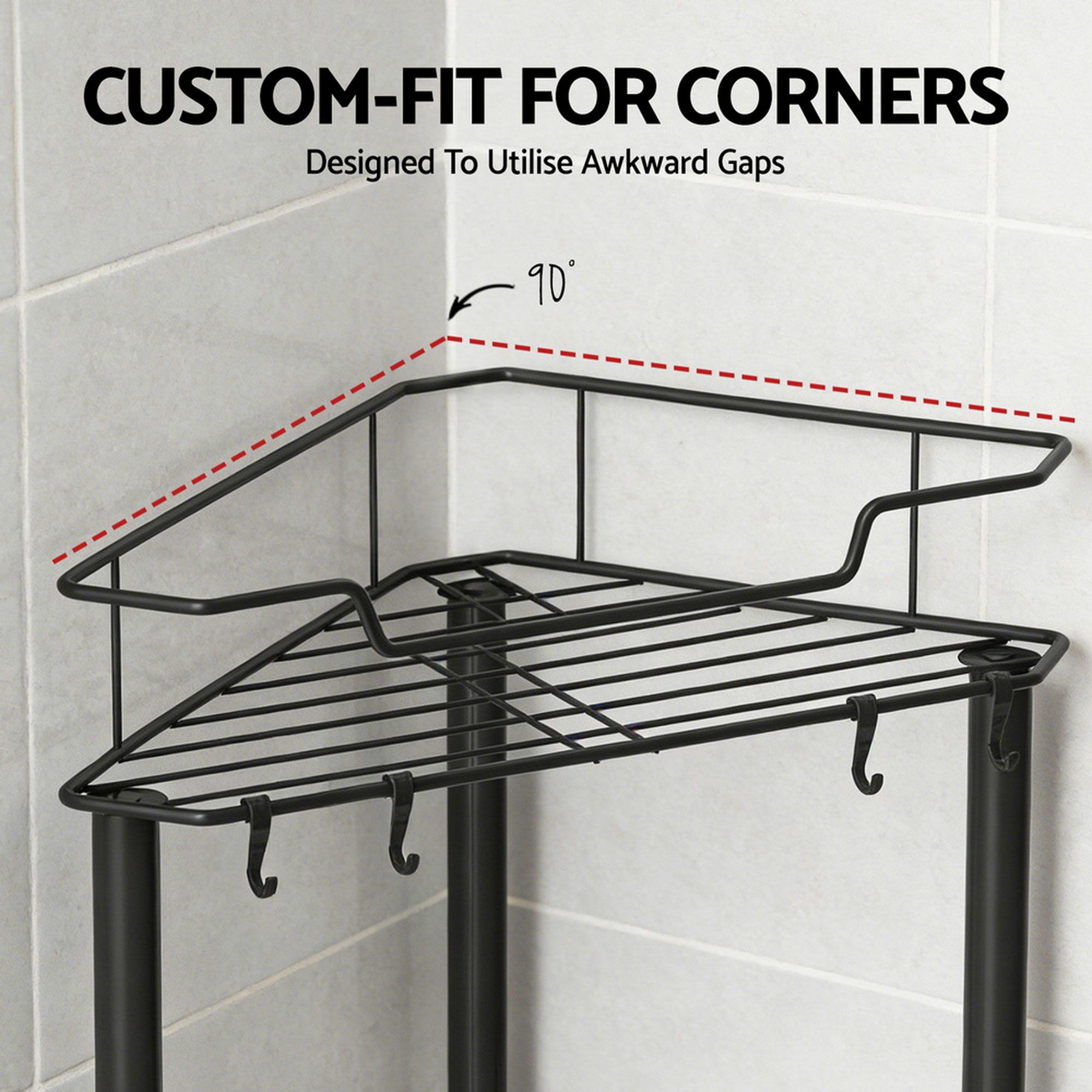 Artiss 2x Floor Standing Shower Caddy 4 Tier Rustproof Bathroom Storage — image 6