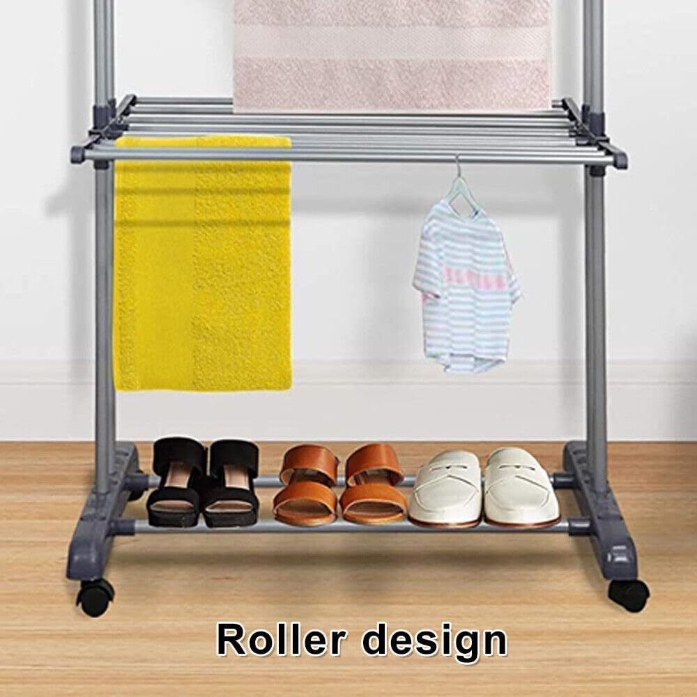 CARLA HOME Folding Clothes Drying Rack with Wheels and Adjustable Side Wings for Laundry Rack and Clothes Storage (Upgraded Model) — image 6