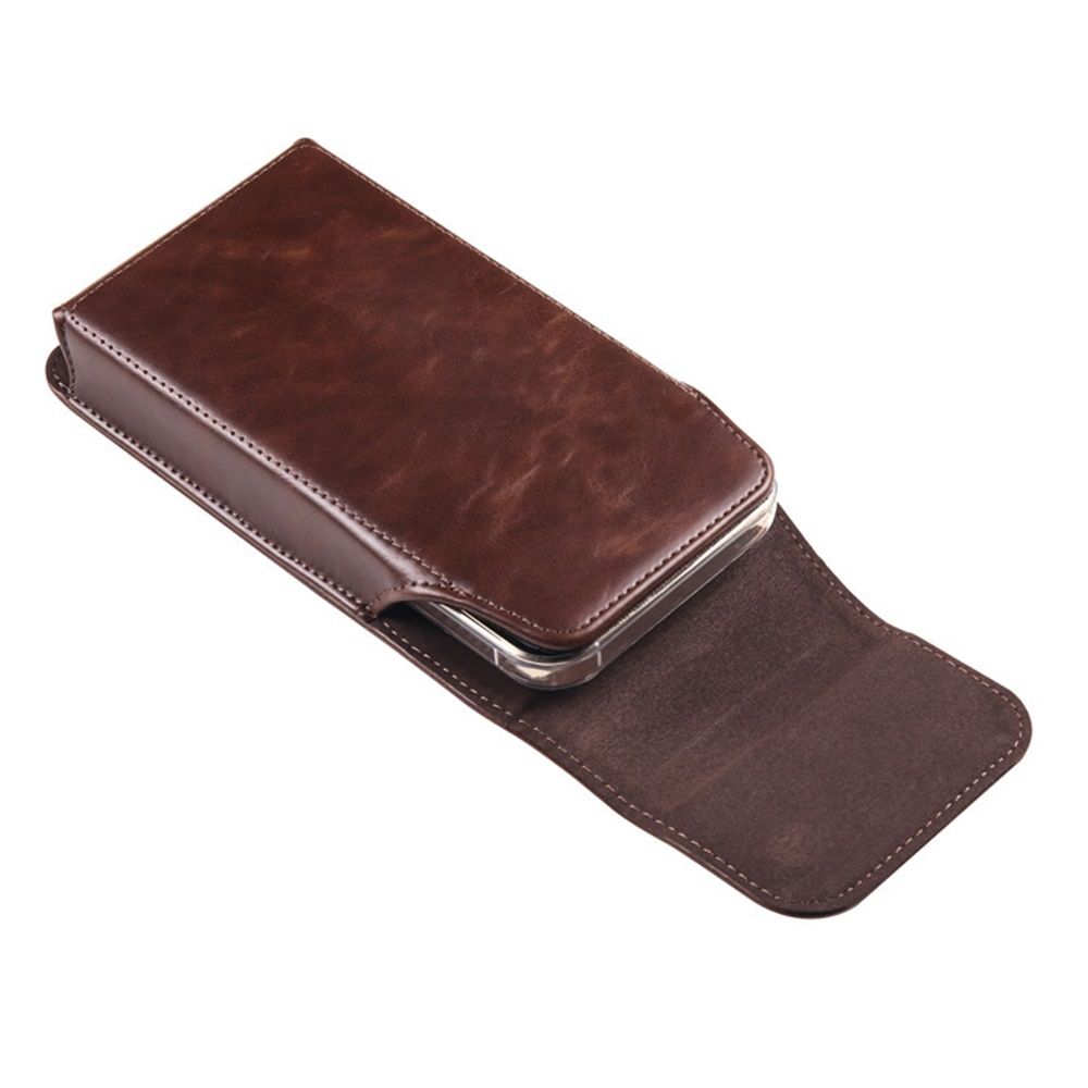 Leather Belt Clip Phone Case Men Waist Bag Holder Holster Pouch Mobile Phone Waist Bag for Mens(Coffee) — image 2