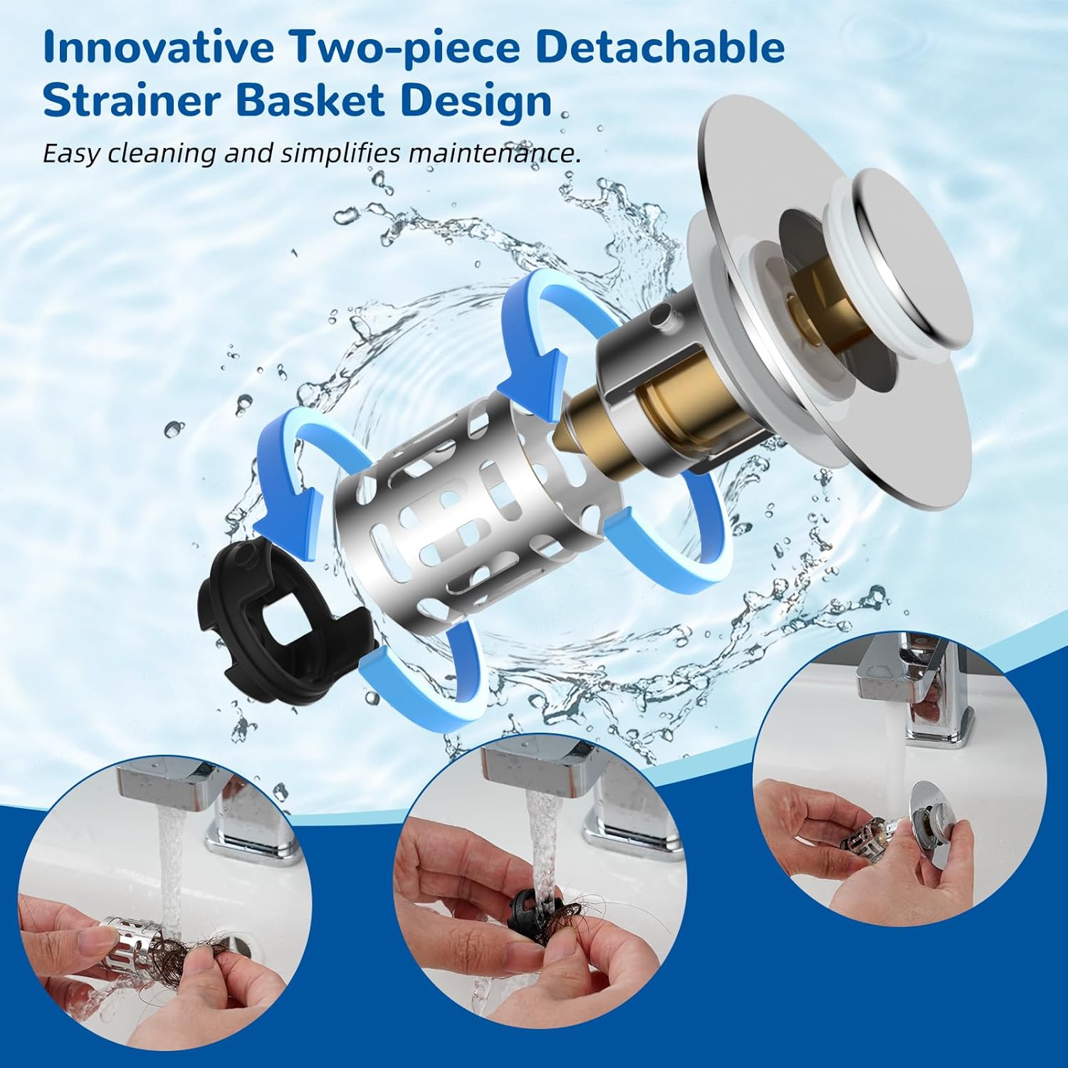 Upgraded 3 in 1 Bathroom and Kitchen Sink Drain Strainer โ image 5