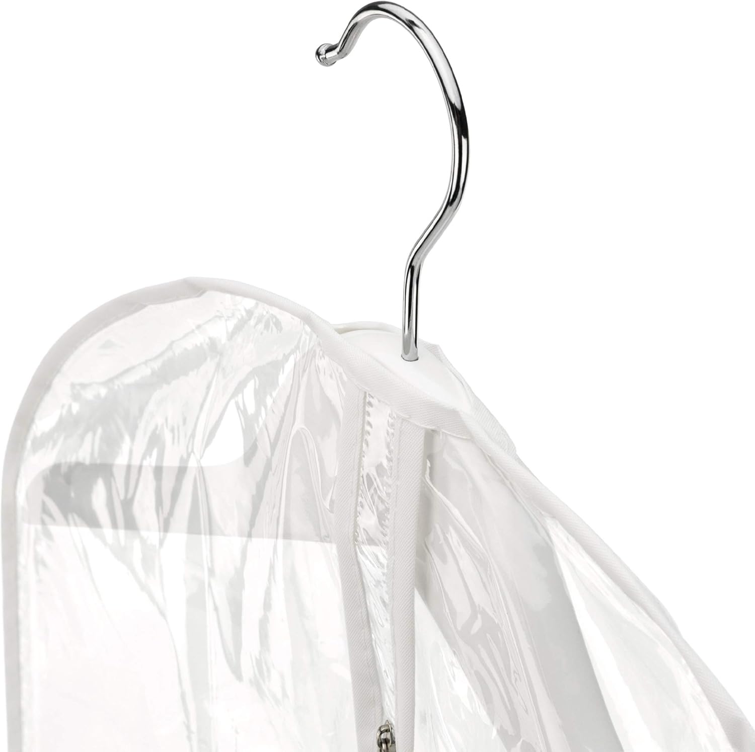 HANGERWORLD Clear 40inch Showerproof White Trim Suit Coat Garment Clothes Carry Cover Protector Bags (12) — image 3
