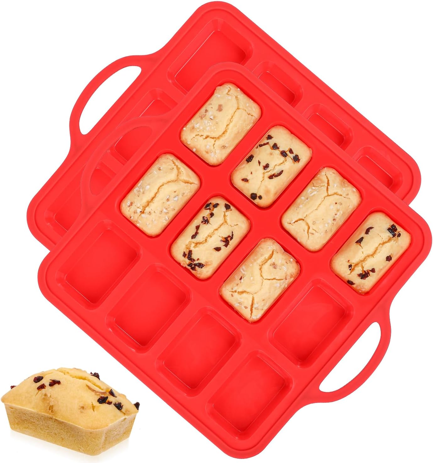 Mini Muffin Pan with Metal Reinforced Frame 24 Cups & Silicone Loaf 12 Cavities โ image 2