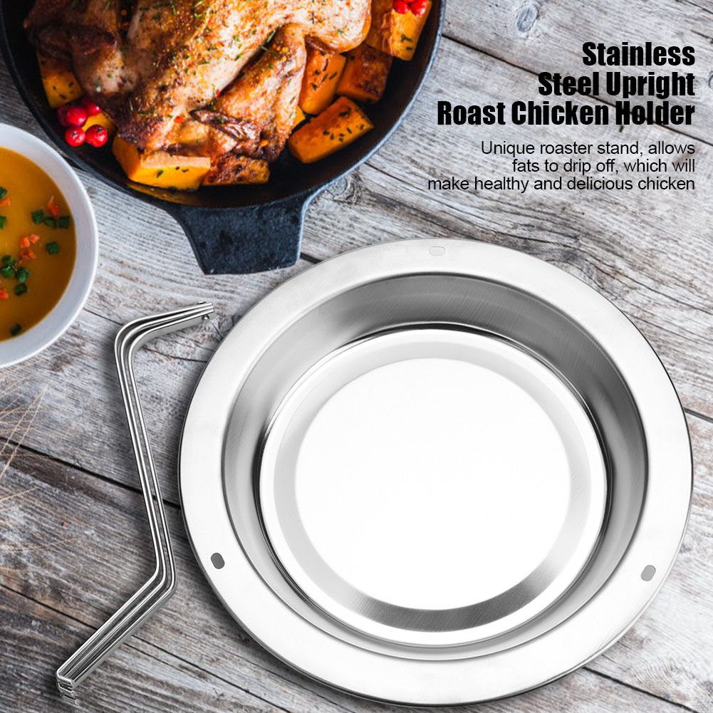1Pc Stainless Steel Upright Roast Chicken Holder Roaster Rack Barbecue Grilling BBQ Tools — image 2