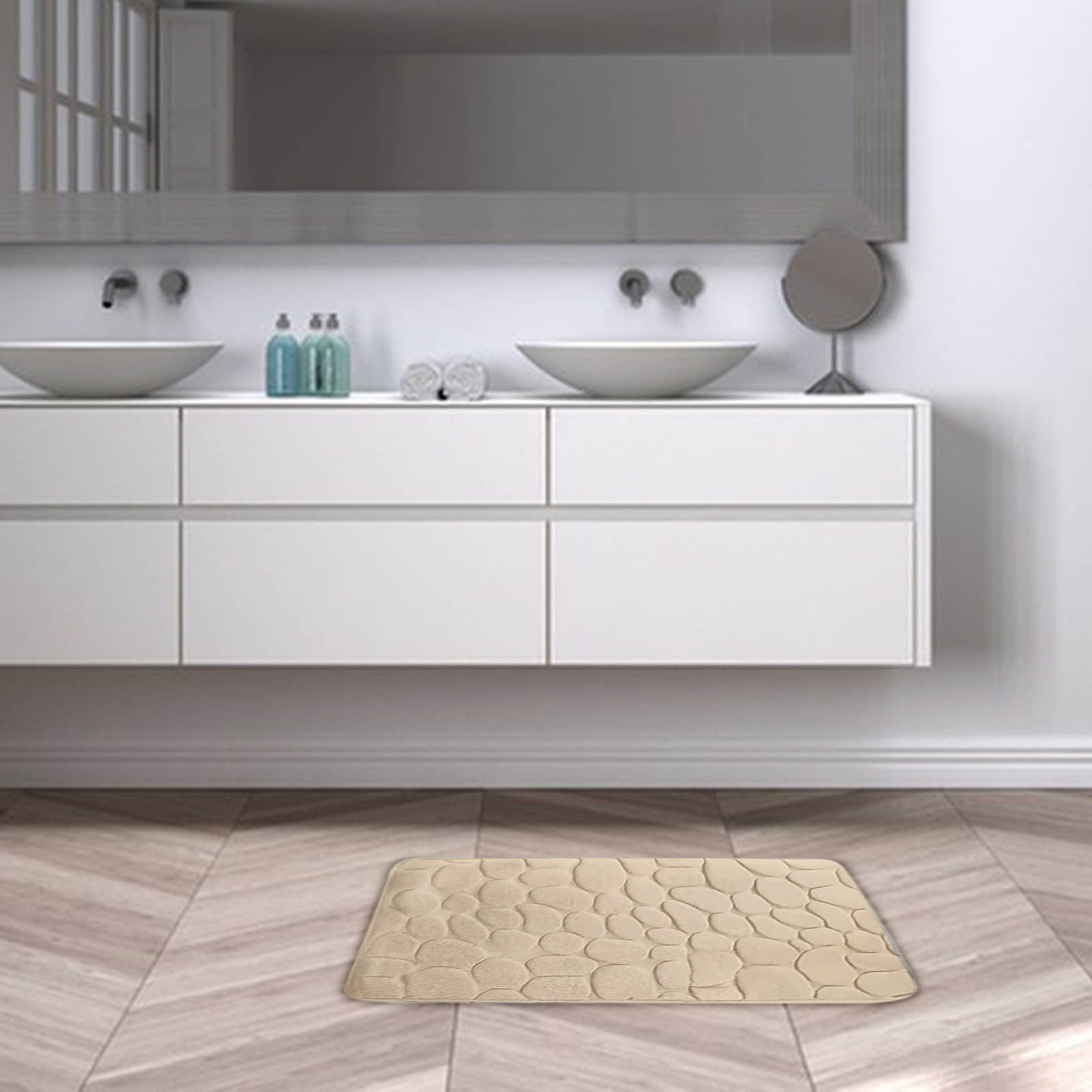 Bathroom Rugs Sets 4 Piece, Non Slip Memory Foam Bathroom Rugs, Machine Wash Bathroom Mat Set, Water Absorbent Bath Rug Set for Tub, Toilet and Floor As Show H โ image 6