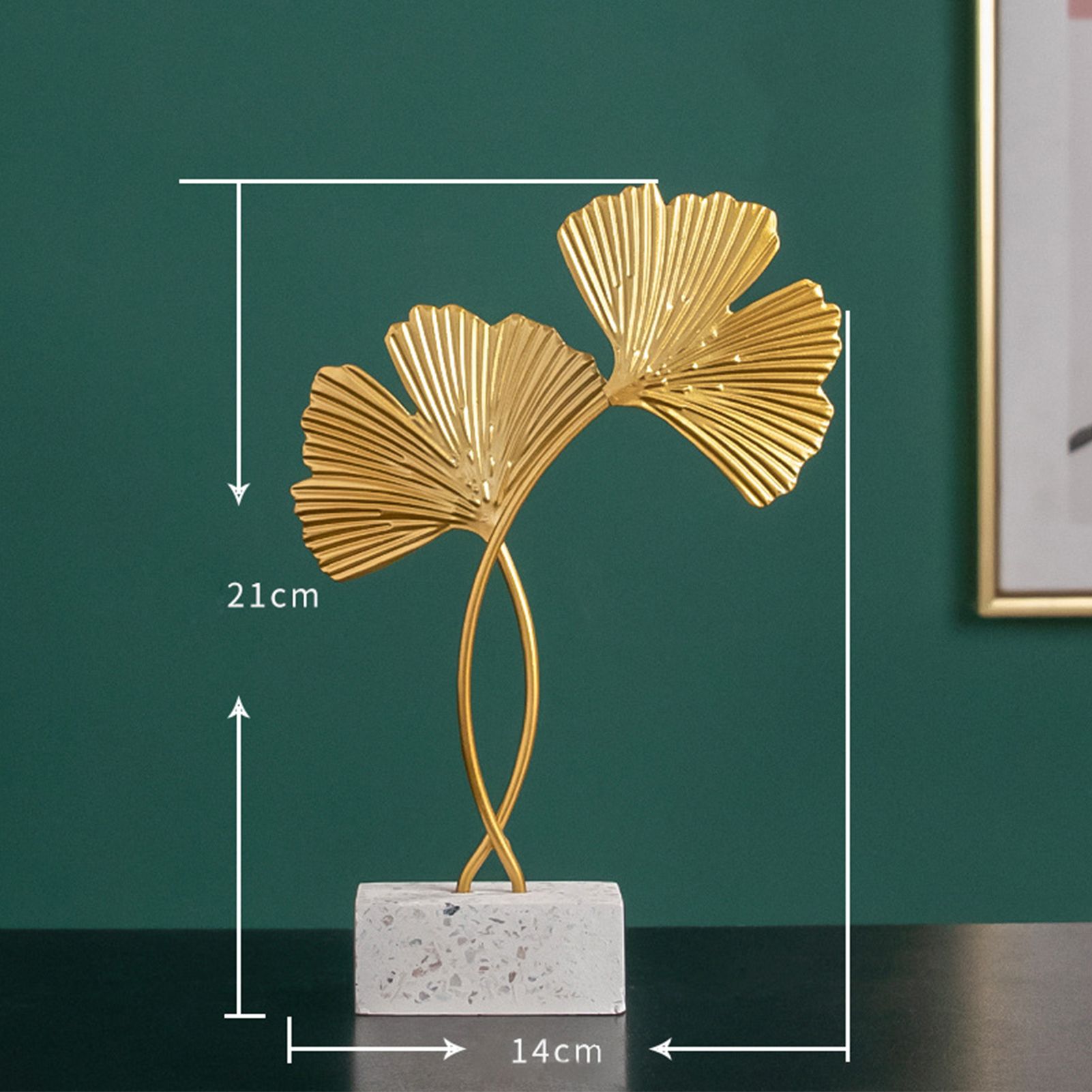 Exquisite Iron Gold Leaf Ornaments Iron Tree Desktop Art Decoration Home Decoration2# 21 X 14cm / 8.27 X 5.51in โ image 2