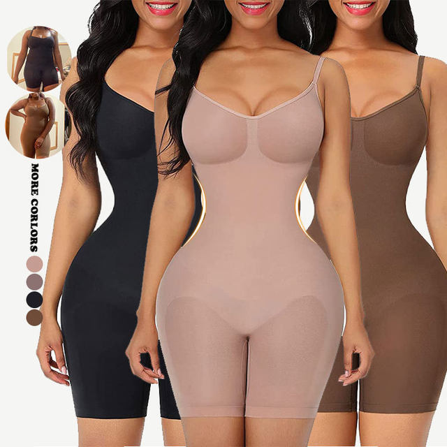 Size XXXL Brown Seamless Full Body Shaper for Women - Tummy Control, Butt Lifter & Thigh Slimmer Bodysuit โ image 3