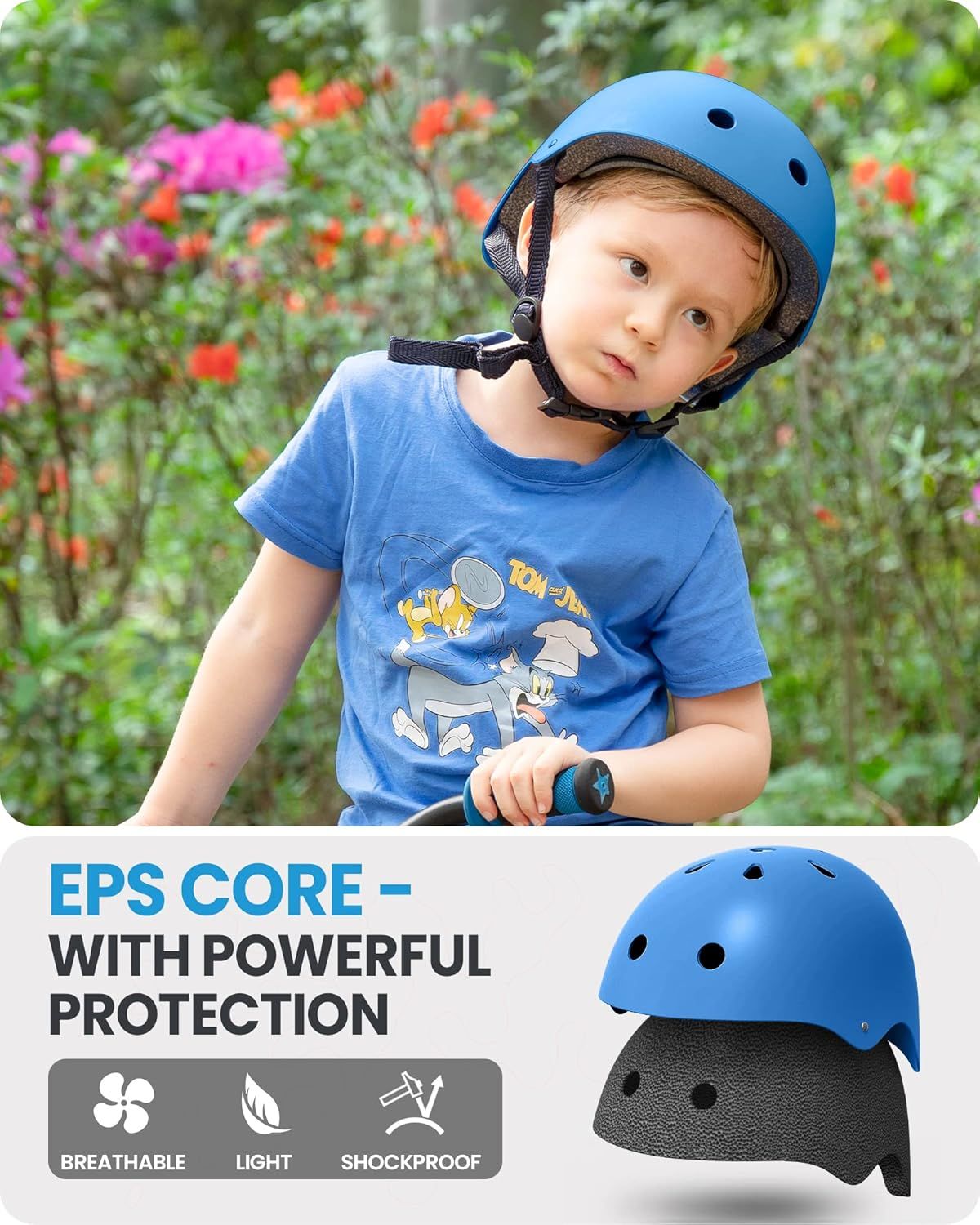 OutdoorMaster Youth & Kids Bike Helmet - Adjustable Multi-Sports Skateboard Helmet with Removable Liners for Balance Bike, Toddler Scooter, One Wheel — image 6