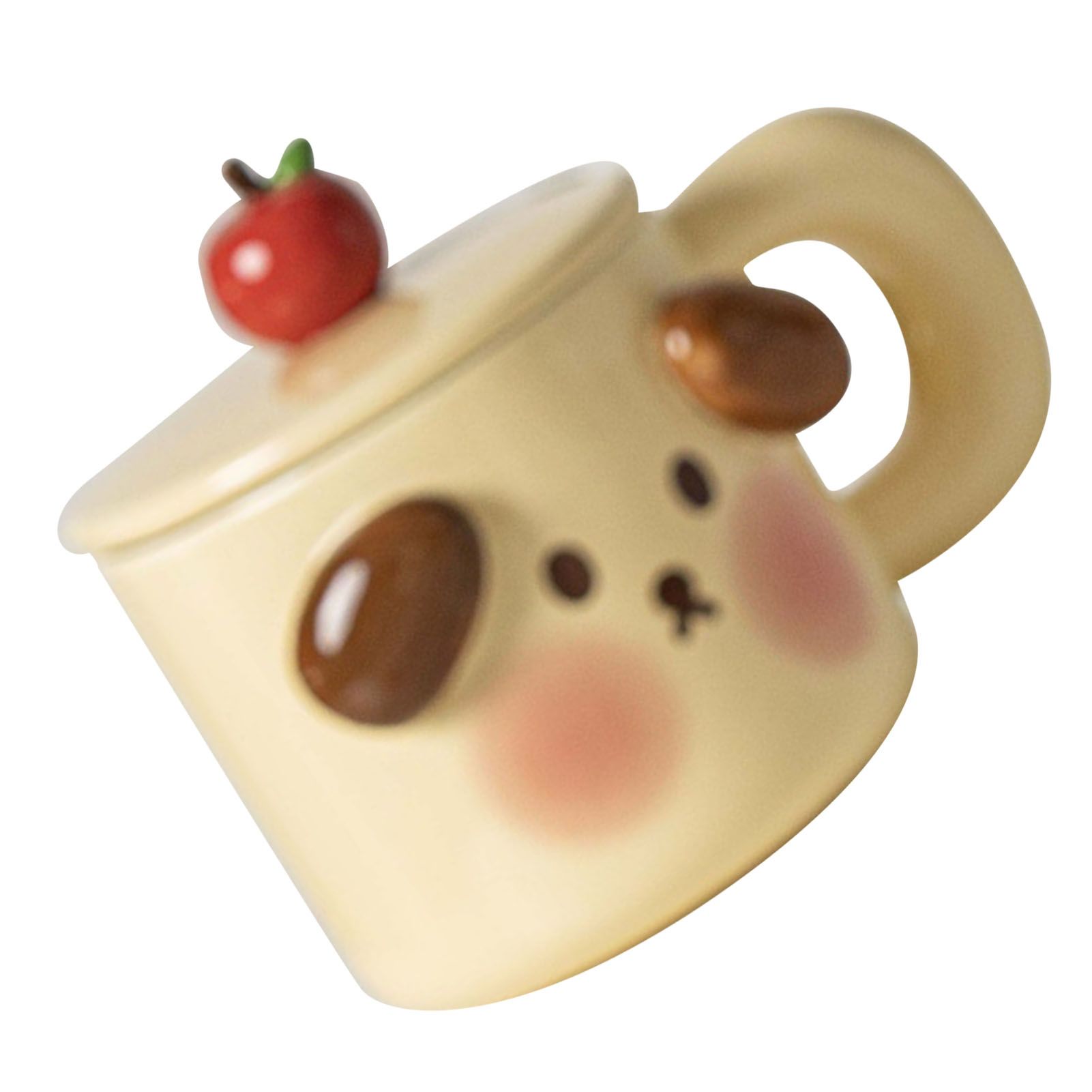 Cartoon Coffee Mug with Spoon Lid Cute Lovely Animal Shape Milk Cup Mug for Office School Bear Type โ image 4