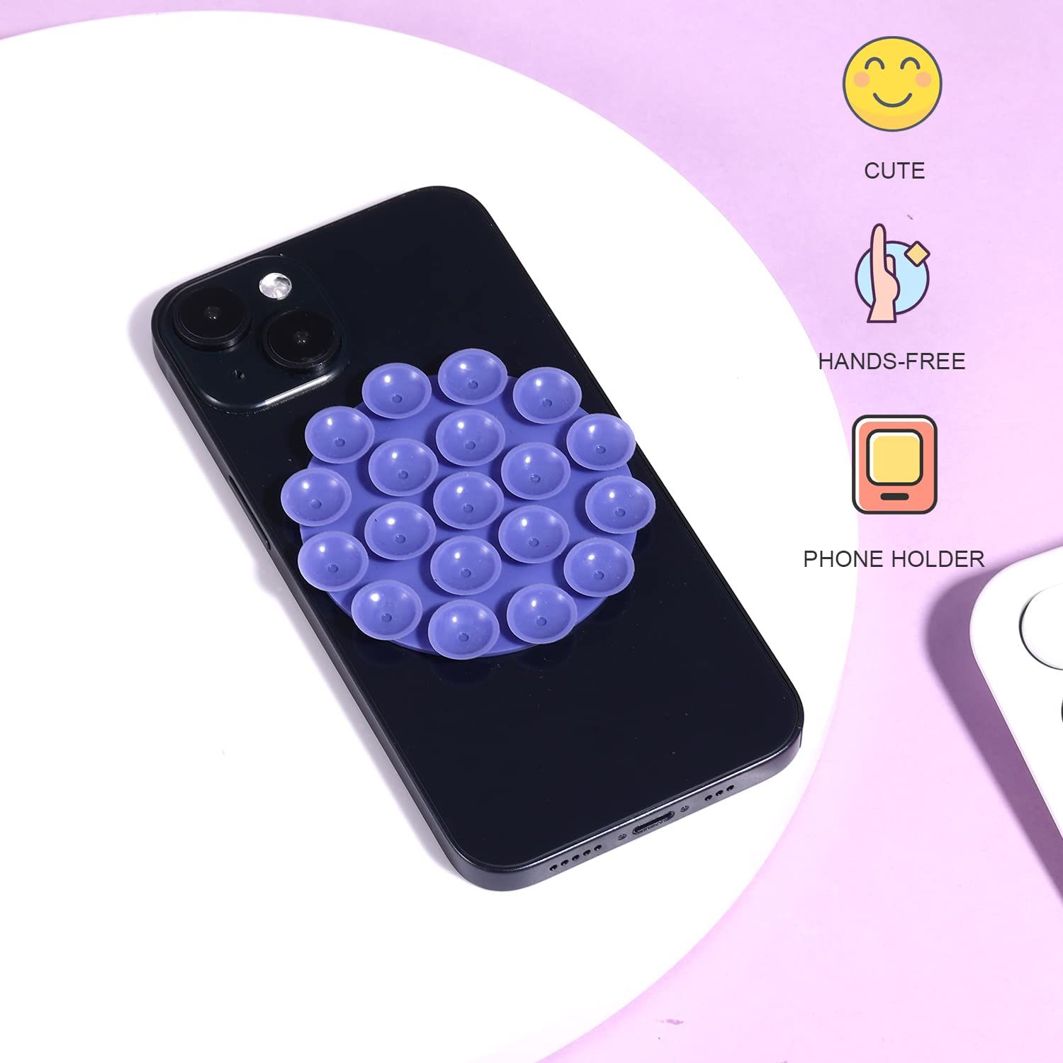 2pcs Suction Phone Case Mount, Silicone Adhesive Phone Holder Hands-Free Support Suction Phone Adhesive Mount Phone โ image 5