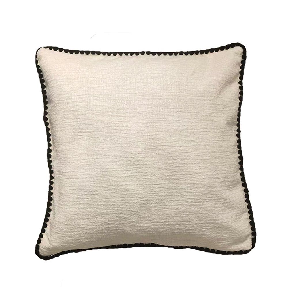 Throw Pillow Covers Decorative 45*45cm Pack of 2 Cotton Thread Stitching Edges Solid Dyed Soft Chenille Cushion Cases for Couch Sofa Bed Living Room Farmhouse