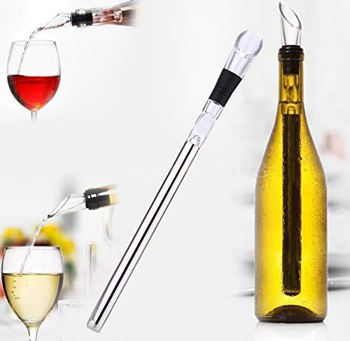 Wine Chiller,3 in 1 Stainless Steel Wine Bottle Cooler Stick Chiller with Aerator and Pourer for Merlot Beer Whiskey Cocktails Grape — image 5
