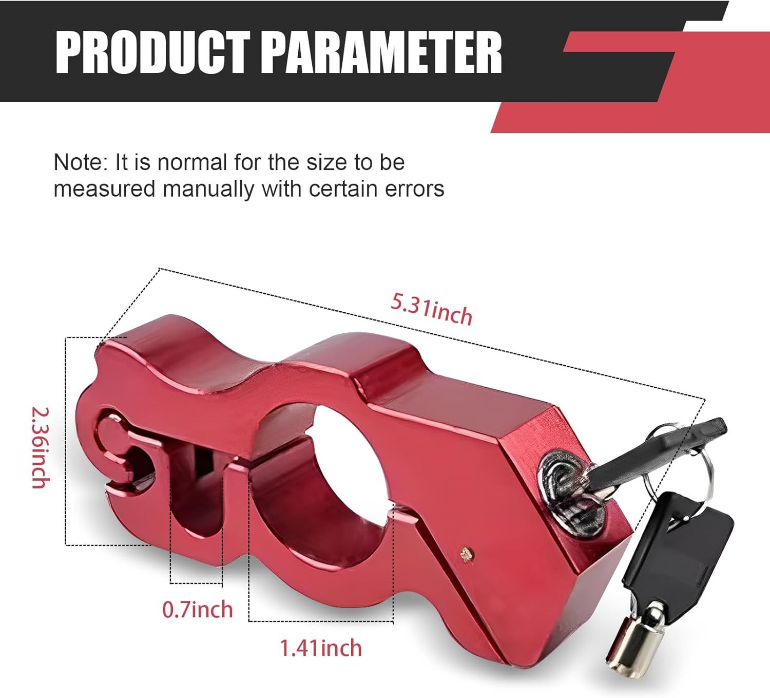 Motorcycle Handlebar Lock, Anti-Theft Anti-Picking Device for Brake Handlebar, Portable Adjustable Throttle Lock, Heavy Duty Anti-Rust Fixing — image 3