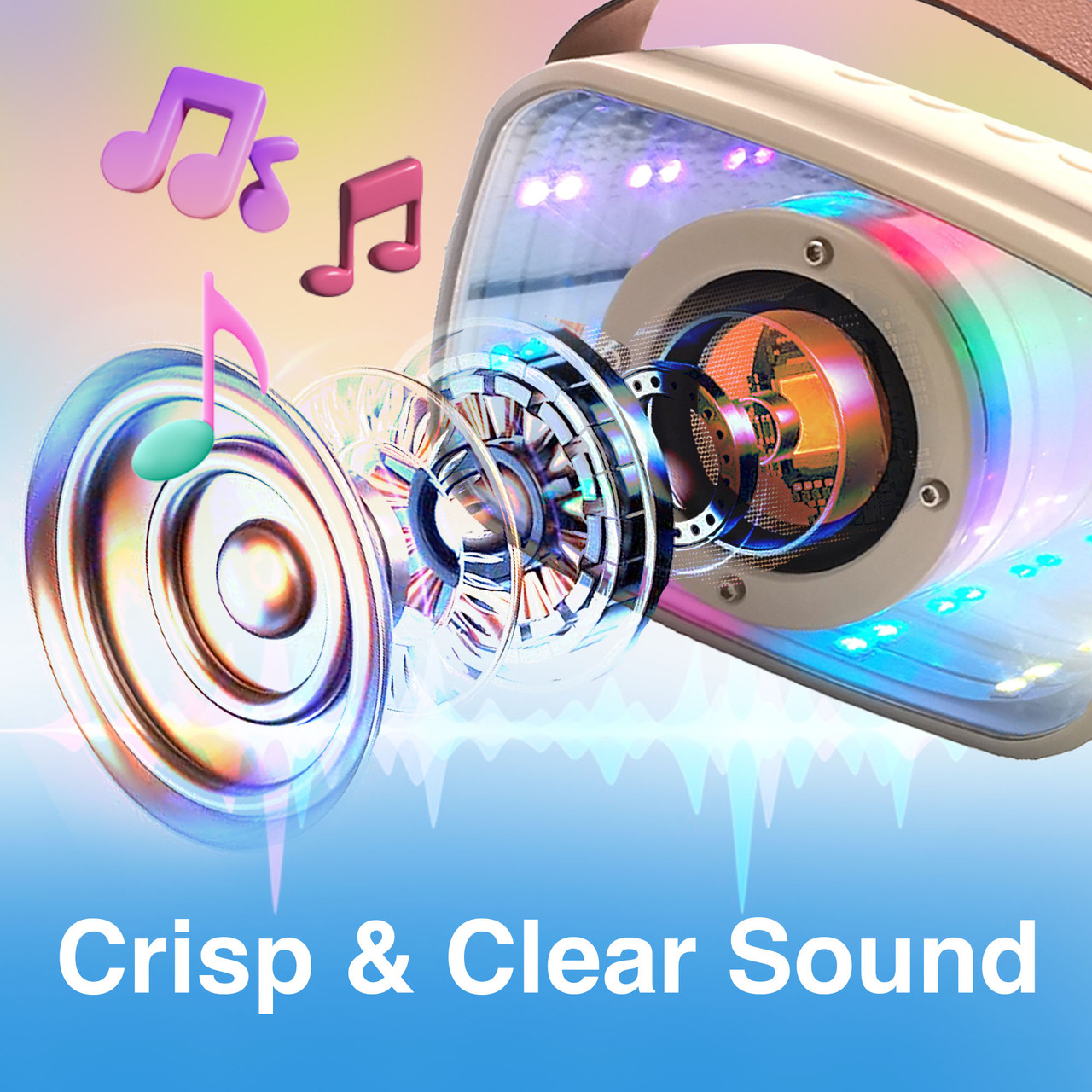 Laser Infinity Karaoke Speaker with Wireless Mic — image 3