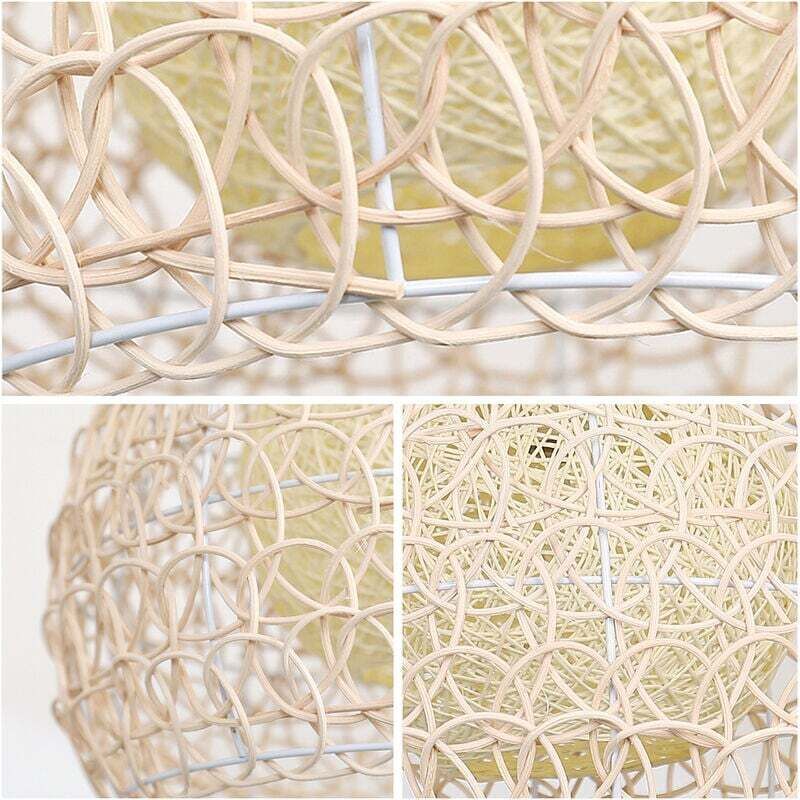 Rattan Chandelier Pendant Light Hand Woven Bamboo Lampshade, 25 cm — image 4