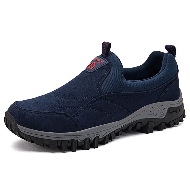 Luo Baoli Men Hiking Shoes Slip On Rubber Sole Blue 42