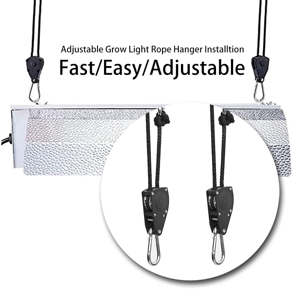 16pcs Heavy Duty Adjustable Lifting Pulley Ratchets Rope Clip Hanger Lanyard Strap with Aluminium Carabiners Internal Gears for Hanging Fixtures Reflectors โ image 3