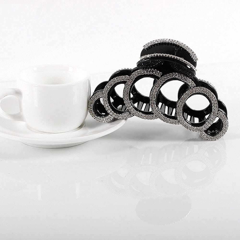 Large Elegant Fancy Rhinestones Hair Claw Clips Hair Clamp Crystal Jaw Clips Hairpins for Women Lady (White) โ image 2